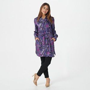 SUSAN GRAVER Printed Charmeuse Duster